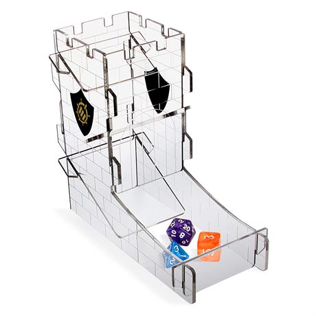 ENHANCE Dice Tower for Tabletop RPG Games - Etched Castle Portable Dice Roller