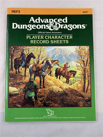 AD&D Player Character Record Sheets (incomplete) - TSR - REF2/9028
