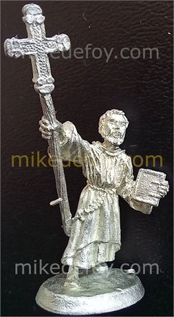 Ral Partha Priest w. Staff Cross & Book 25mm Dungeons & Dragons Metal Miniature